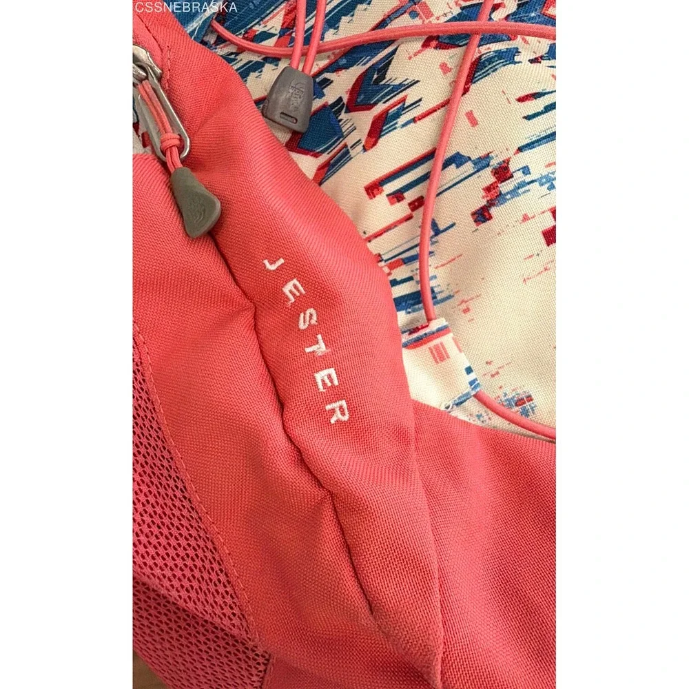 The‎ North Face Coral Pink Geometric Jester Backpack Laptop Daypack